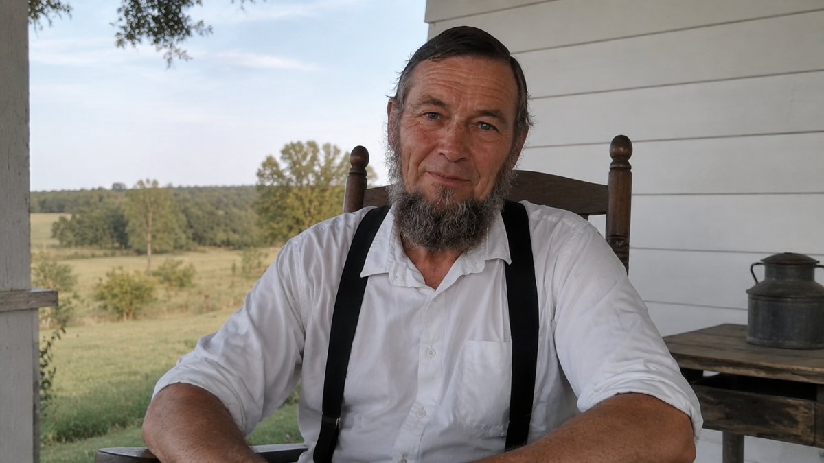 Jonas on his porch in Holmes County, Ohio